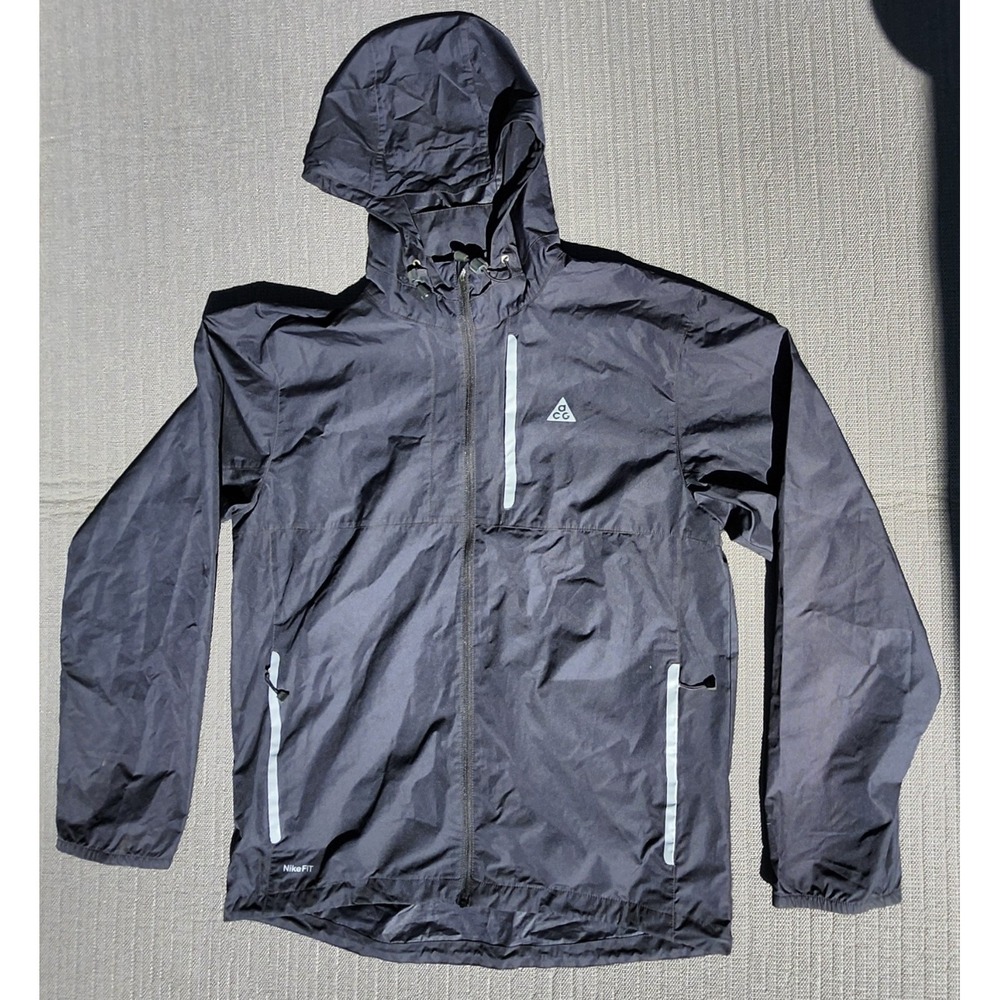 Nike‎ ACG Men's Black and Grey Jacket Chest Pocket Windbreaker Size Medium